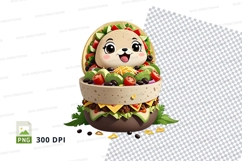 Cartoon taco character clipart png Product Image 1