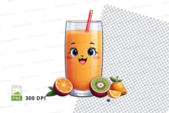 Cartoon orange juice glass mockup Product Image 1