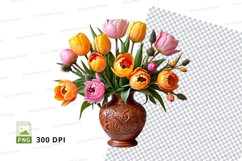 Flower bouquet in vase mockup Product Image 1