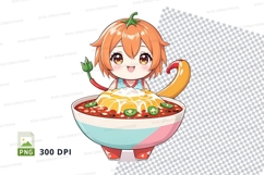 Anime character clipart png eating ramen Product Image 1