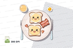 Breakfast scene clipart png Product Image 1