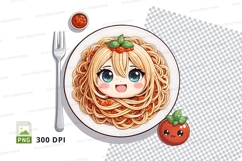 Spaghetti with cartoon character design mockup Product Image 1