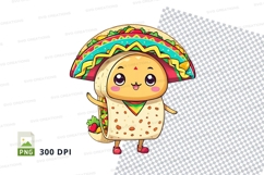 Cartoon taco character clipart png Product Image 1
