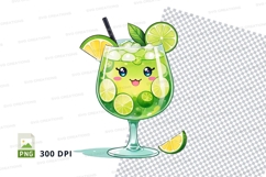 Cute cartoon gin tonic mockup Product Image 1