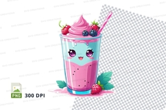 Cute cartoon smoothie clipart png Product Image 1