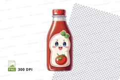Ketchup bottle mockup with cartoon character Product Image 1