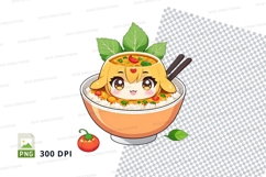 Cartoon character in a bowl of rice mockup Product Image 1