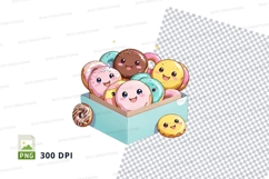 Cartoon donuts in a box mockup Product Image 1