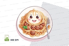 Cartoon spaghetti and meatballs plate mockup Product Image 1