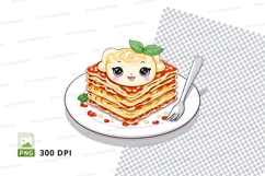 Lasagna with cartoon character mockup Product Image 1