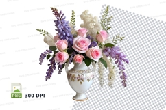Flower bouquet in vase clipart png Product Image 1