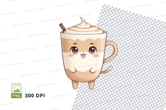 Cute cartoon coffee mug clipart png Product Image 1