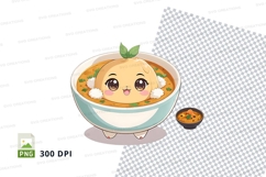 Cute cartoon ramen bowl clipart Product Image 1