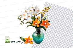 Clipart png of a floral arrangement in a vase Product Image 1