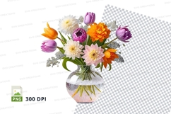 Flower bouquet in vase clipart png Product Image 1