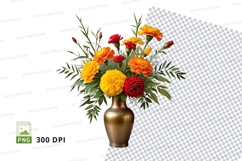 Flower bouquet in vase clipart png Product Image 1