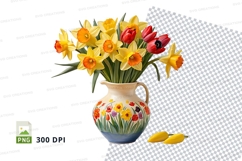 Decorative vase with flowers mockup Product Image 1