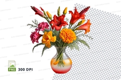 Flower bouquet in vase clipart png Product Image 1
