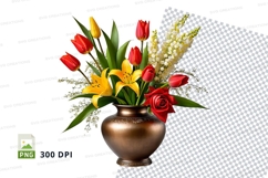 Flower bouquet in vase mockup Product Image 1