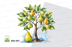 Watercolor pear tree illustration Product Image 1