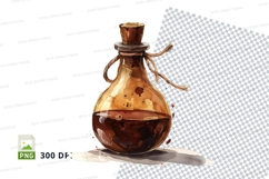 Brown glass bottle mockup with cork stopper Product Image 1