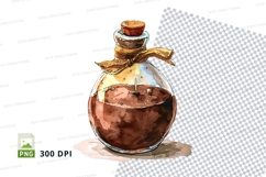 Glass bottle mockup with brown liquid Product Image 1