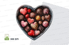 Heart-shaped box of assorted chocolates mockup Product Image 1