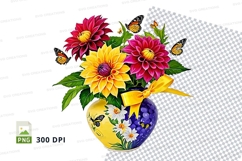 Flower bouquet in vase clipart png Product Image 1