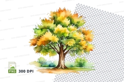 Watercolor autumn tree clipart png Product Image 1