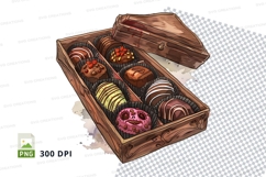 Chocolate box mockup with assorted chocolate truffles Product Image 1