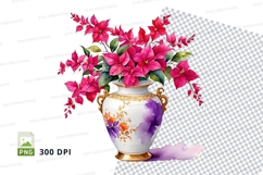 Floral vase with pink flowers mockup Product Image 1