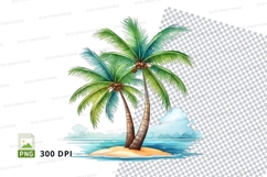 Tropical beach scene with palm trees Product Image 1
