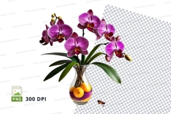 Purple orchids in vase mockup Product Image 1