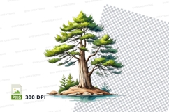 Watercolor pine tree illustration Product Image 1