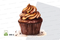 Chocolate cupcake with swirled frosting mockup Product Image 1
