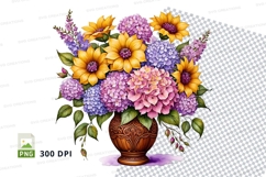 Floral bouquet in vase clipart png Product Image 1