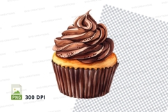Chocolate frosting cupcake clipart png Product Image 1