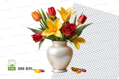 Floral bouquet in vase clipart png Product Image 1