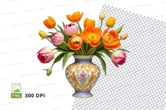 Vase with tulips clipart png Product Image 1