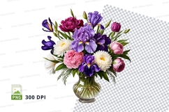 Flower bouquet in vase clipart png Product Image 1