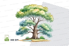 Watercolor tree clipart png Product Image 1