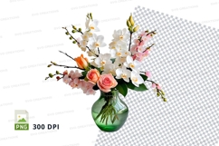 Floral bouquet in glass vase mockup Product Image 1