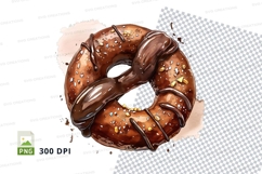 Chocolate glazed donut clipart png Product Image 1