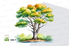 Watercolor tree clipart png Product Image 1