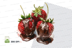 Chocolate dipped strawberries clipart png Product Image 1