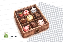 Chocolate box mockup with cute animal designs Product Image 1