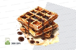 Waffle with chocolate syrup clipart png Product Image 1