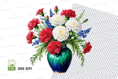 Floral bouquet in vase clipart png Product Image 1