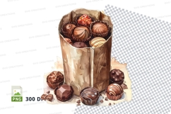 Chocolate truffles in paper bag mockup Product Image 1