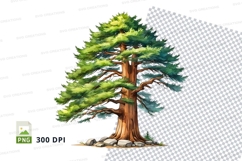 Watercolor pine tree clipart png Product Image 1